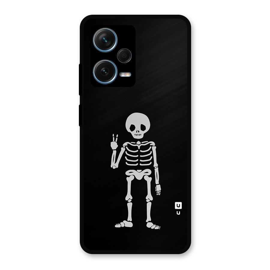 Victory Skeleton Spooky Metal Back Case for Redmi Note 12 Pro Plus 5G