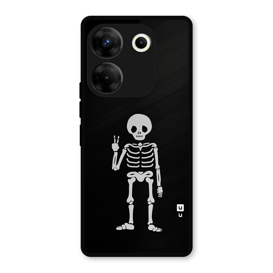 Victory Skeleton Spooky Metal Back Case for Tecno Camon 20