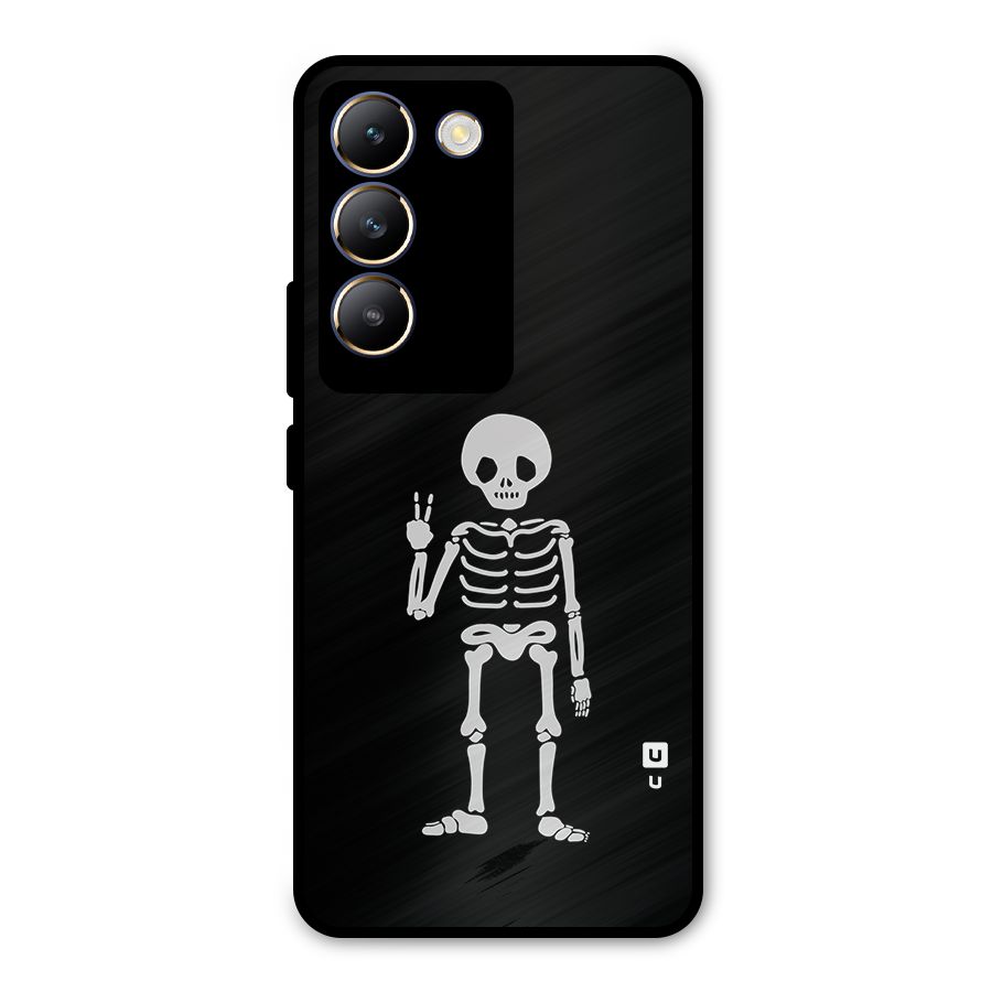Victory Skeleton Spooky Metal Back Case for Vivo T3 5G