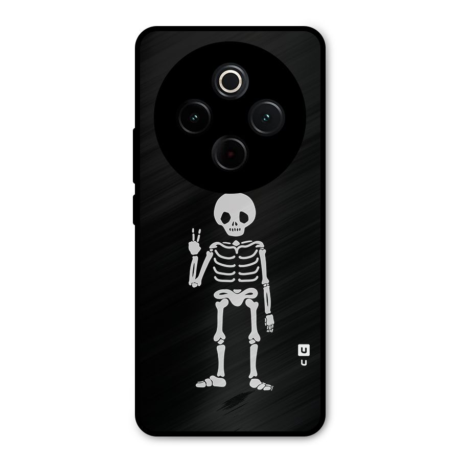 Victory Skeleton Spooky Metal Back Case for Vivo T4