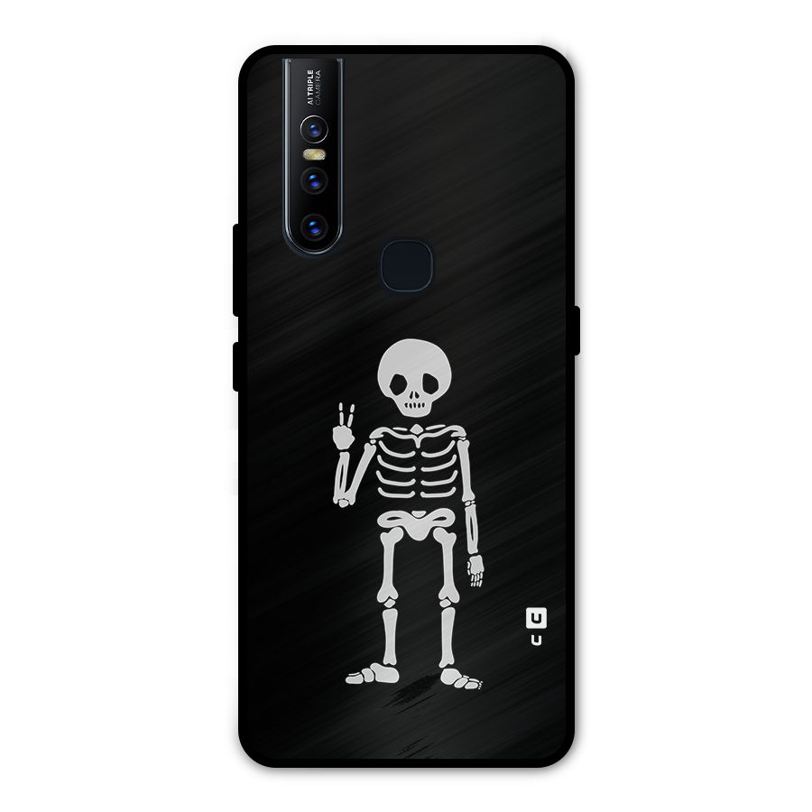 Victory Skeleton Spooky Metal Back Case for Vivo V15