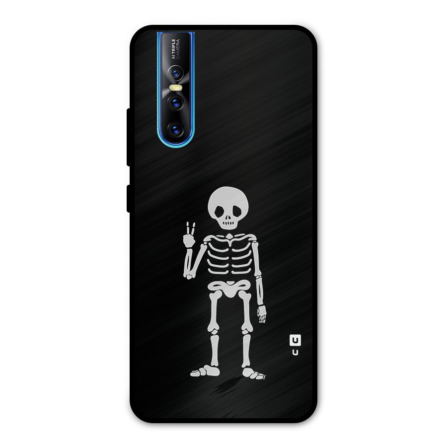 Victory Skeleton Spooky Metal Back Case for Vivo V15 Pro