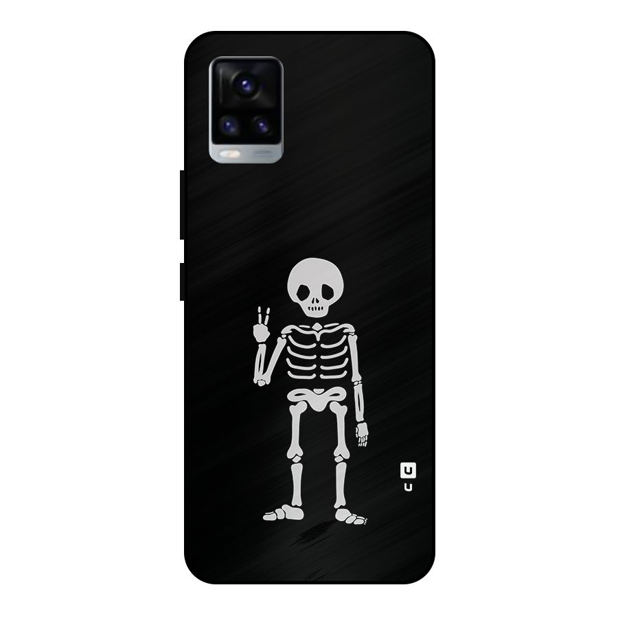 Victory Skeleton Spooky Metal Back Case for Vivo V20 2021