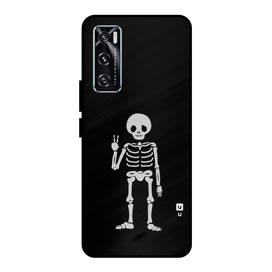 Victory Skeleton Spooky Metal Back Case for Vivo V20 SE