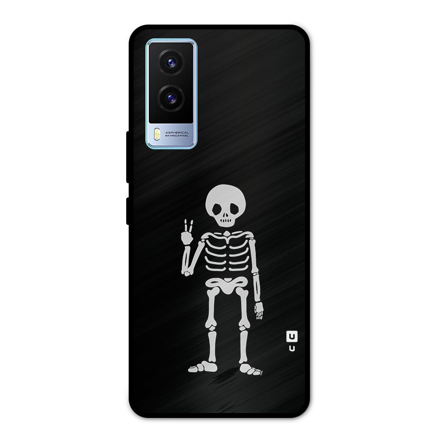 Victory Skeleton Spooky Metal Back Case for Vivo V21e 5G