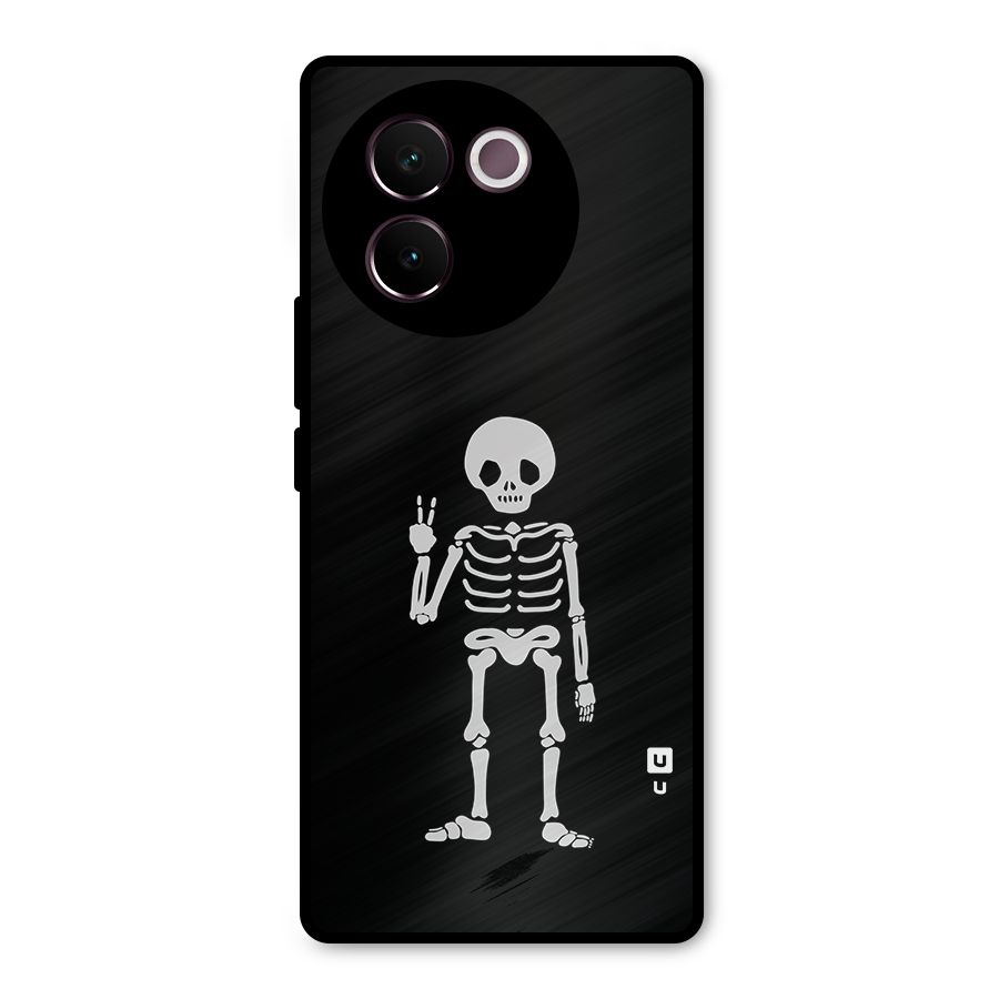 Victory Skeleton Spooky Metal Back Case for Vivo V30e