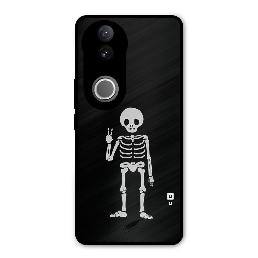 Victory Skeleton Spooky Metal Back Case for Vivo V50