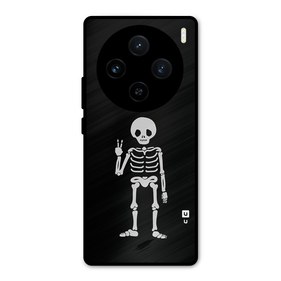 Victory Skeleton Spooky Metal Back Case for Vivo X100