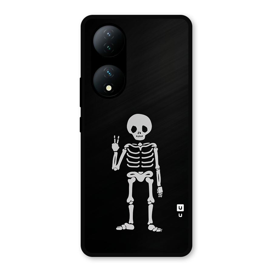 Victory Skeleton Spooky Metal Back Case for Vivo Y100a
