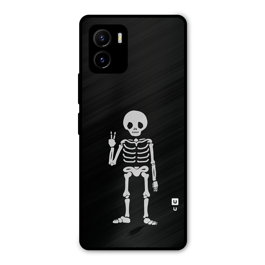 Victory Skeleton Spooky Metal Back Case for Vivo Y15s