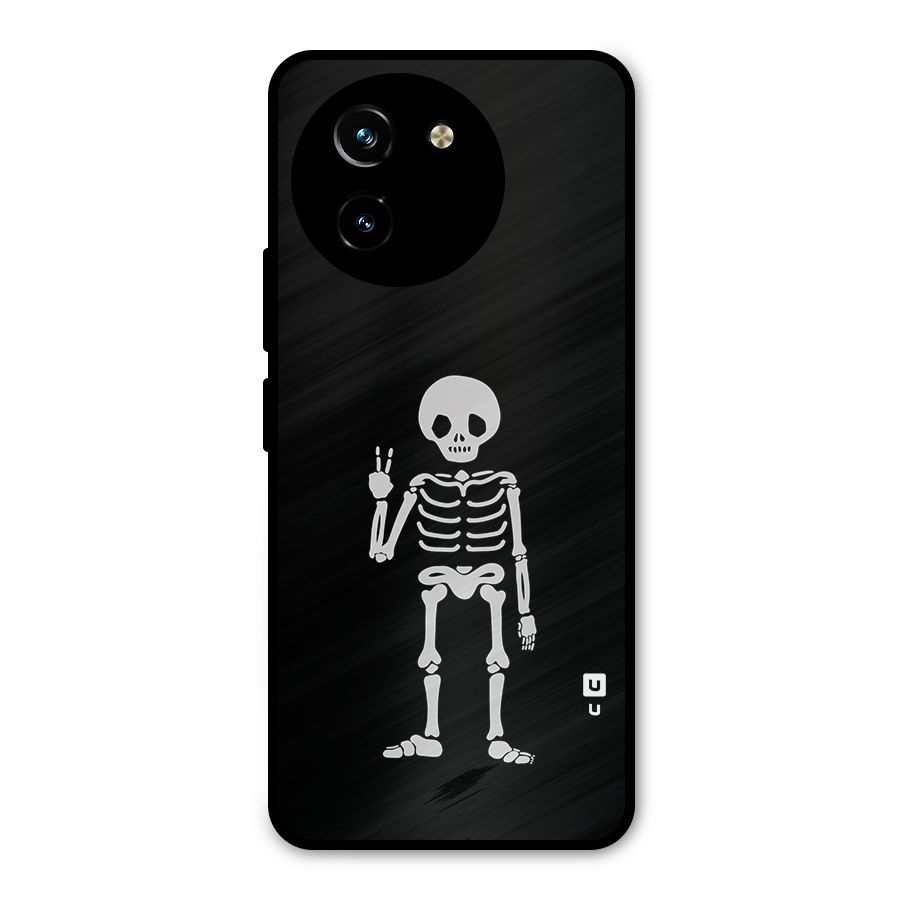 Victory Skeleton Spooky Metal Back Case for Vivo Y200i