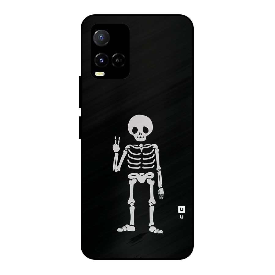 Victory Skeleton Spooky Metal Back Case for Vivo Y21