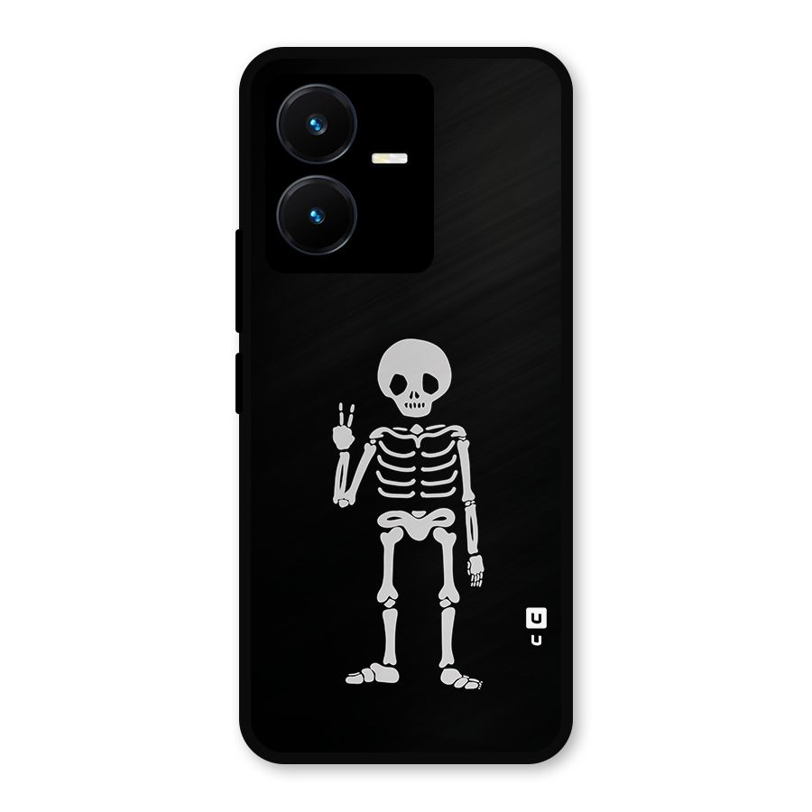 Victory Skeleton Spooky Metal Back Case for Vivo Y22s