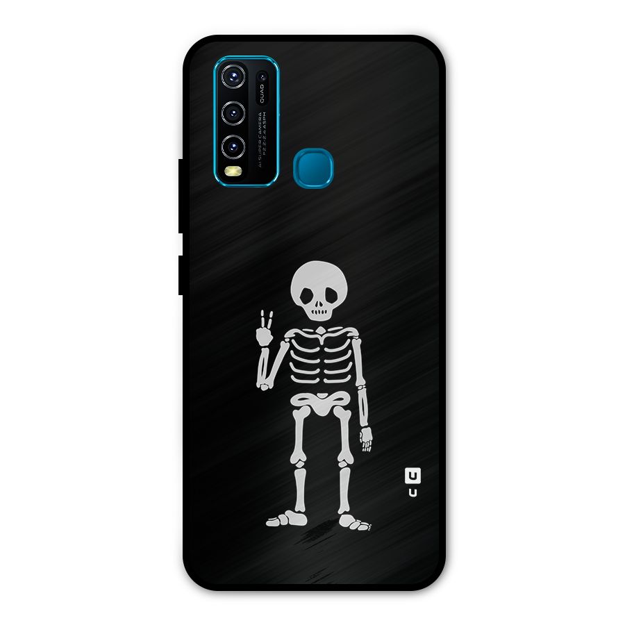 Victory Skeleton Spooky Metal Back Case for Vivo Y30