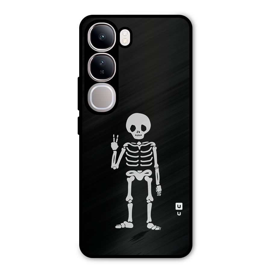Victory Skeleton Spooky Metal Back Case for Vivo Y300