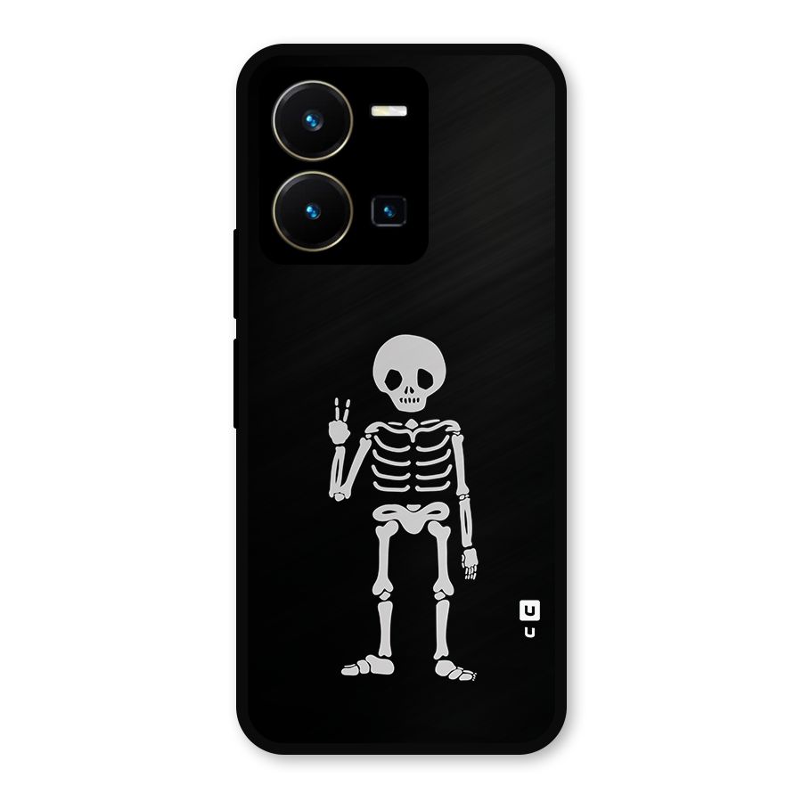 Victory Skeleton Spooky Metal Back Case for Vivo Y35
