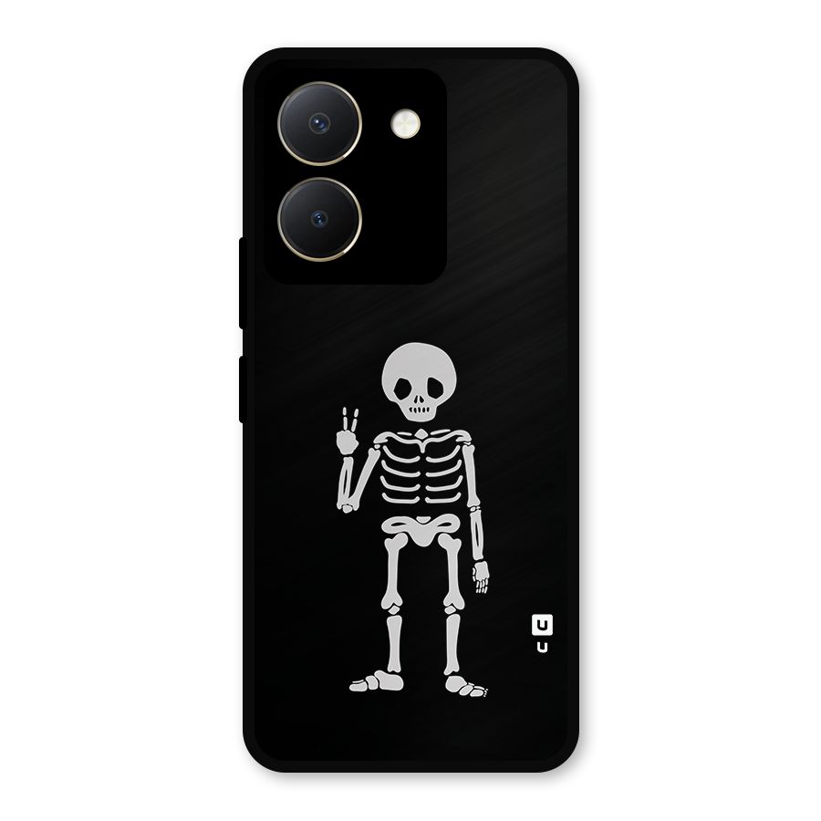 Victory Skeleton Spooky Metal Back Case for Vivo Y36