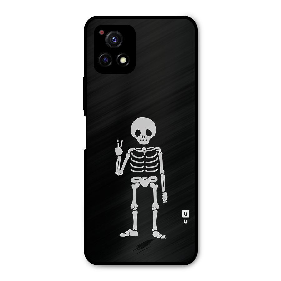 Victory Skeleton Spooky Metal Back Case for Vivo Y72 5G