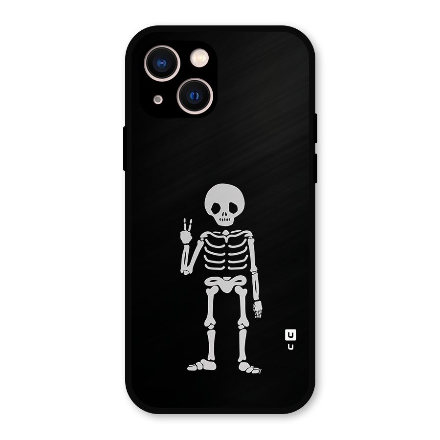 Victory Skeleton Spooky Metal Back Case for iPhone 13