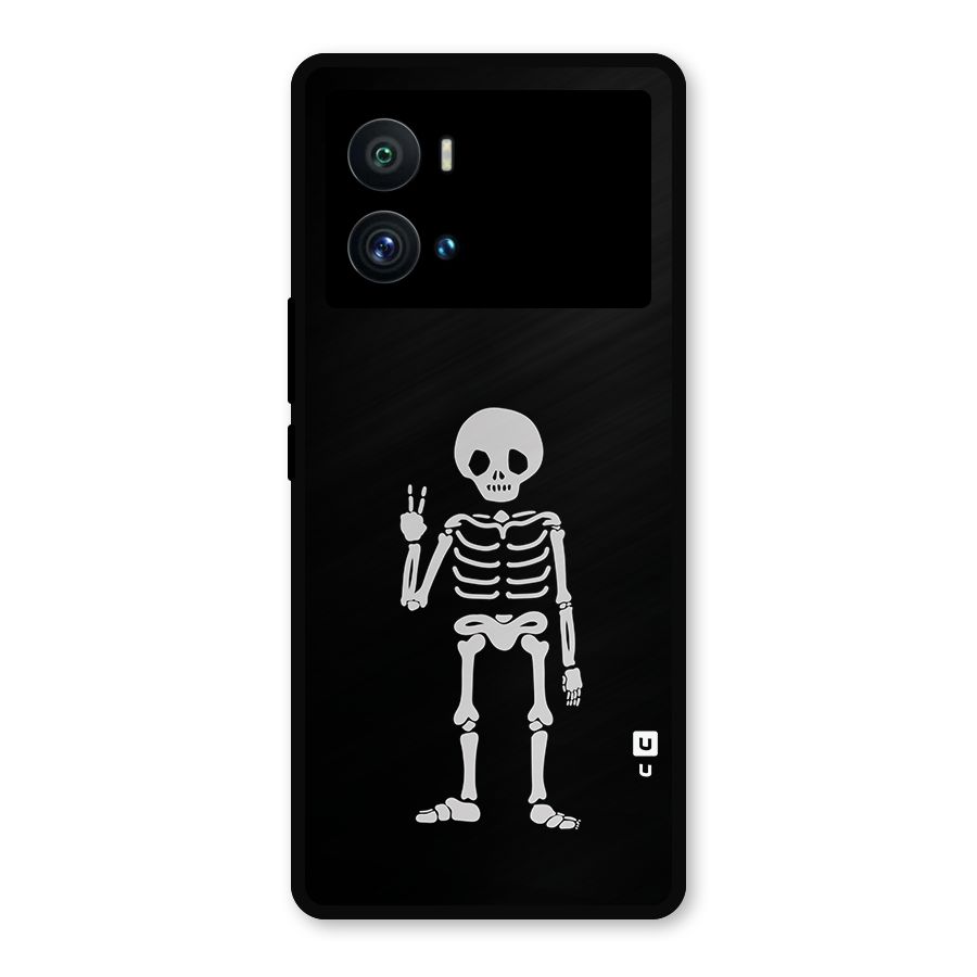 Victory Skeleton Spooky Metal Back Case for iQOO 9 Pro