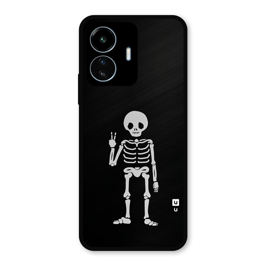 Victory Skeleton Spooky Metal Back Case for vivo iQOO Z6 Lite 5G