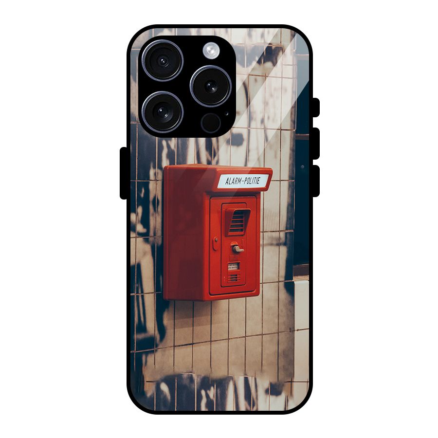 Vintage Alarm Glass Back Case for iPhone 15 Pro