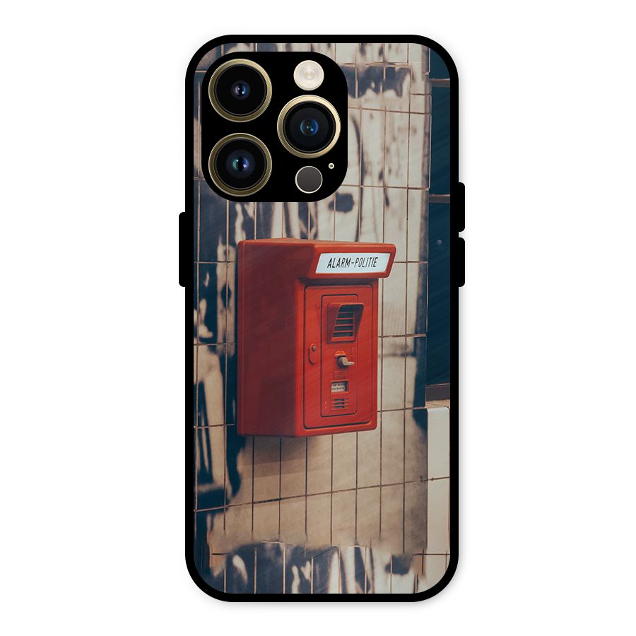 Vintage Alarm Metal Back Case for iPhone 14 Pro