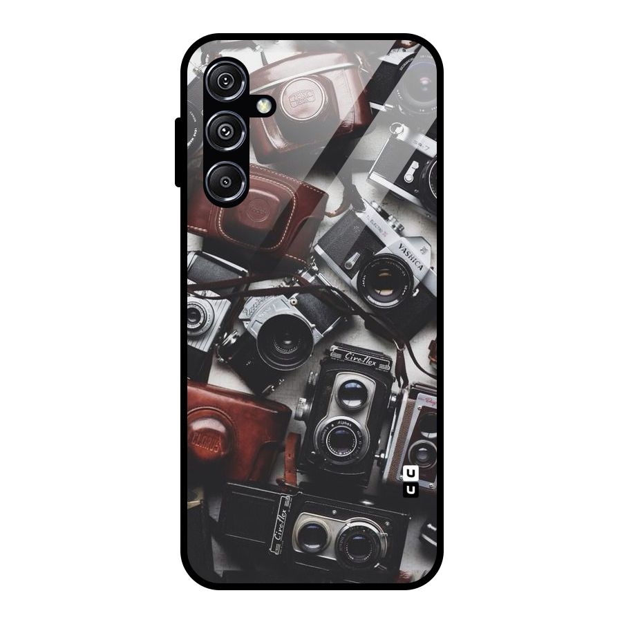 Vintage Beauty Shutter Glass Back Case for Galaxy M34 5G