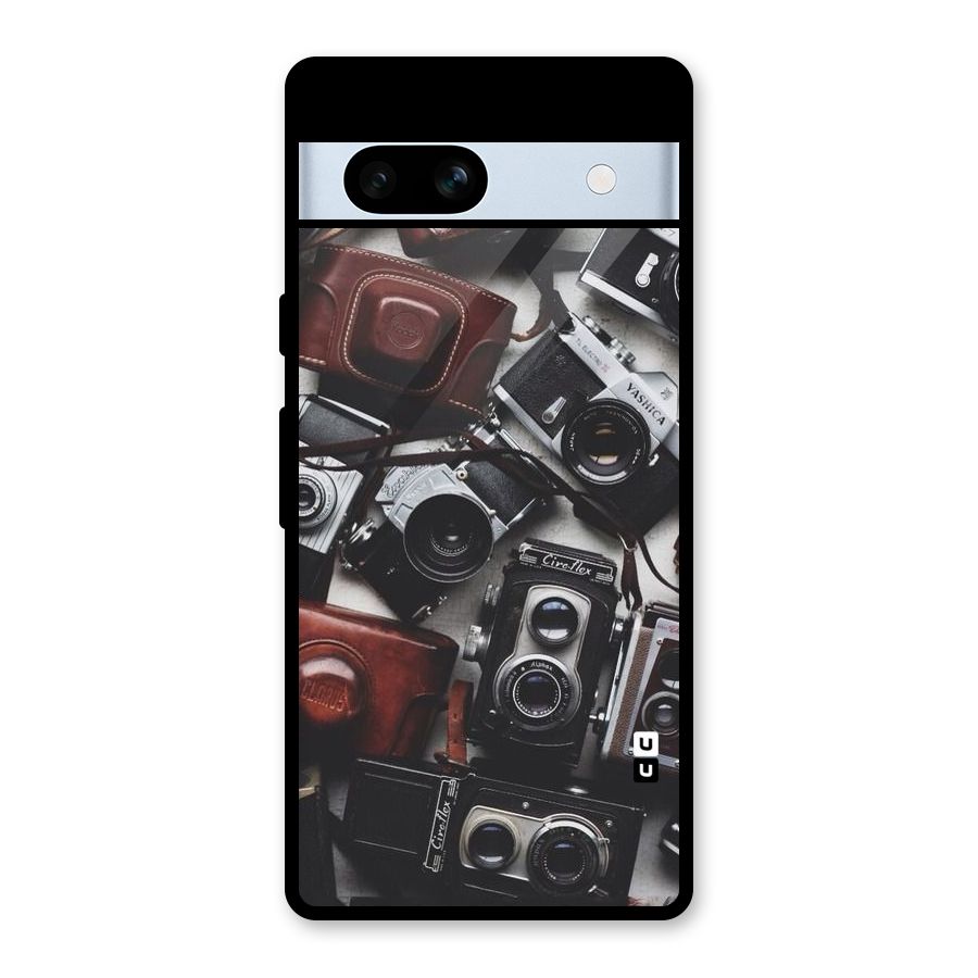 Vintage Beauty Shutter Glass Back Case for Google Pixel 7a