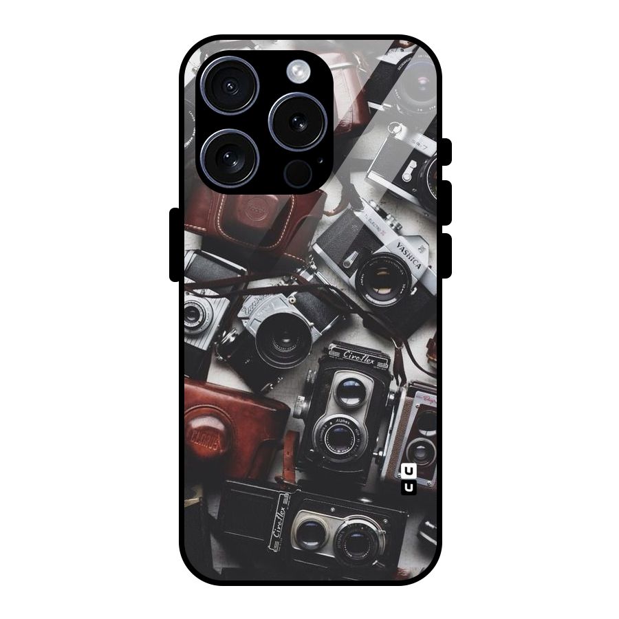Vintage Beauty Shutter Glass Back Case for iPhone 15 Pro