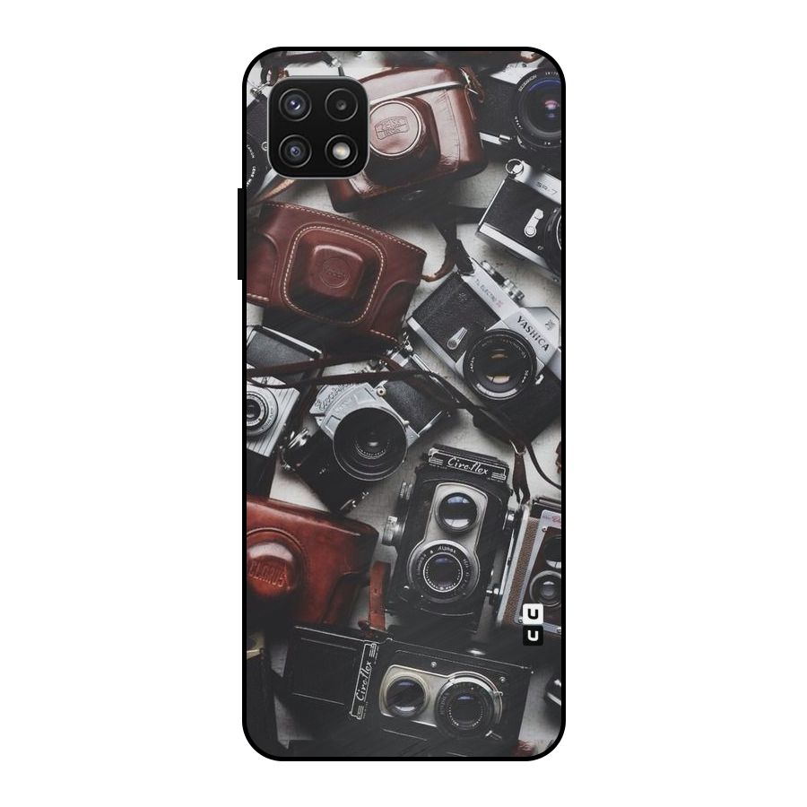 Vintage Beauty Shutter Metal Back Case for Galaxy A22 5G