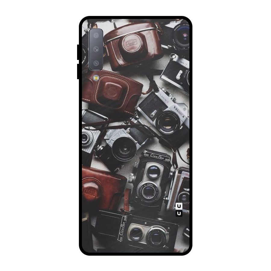 Vintage Beauty Shutter Metal Back Case for Galaxy A7 (2018)