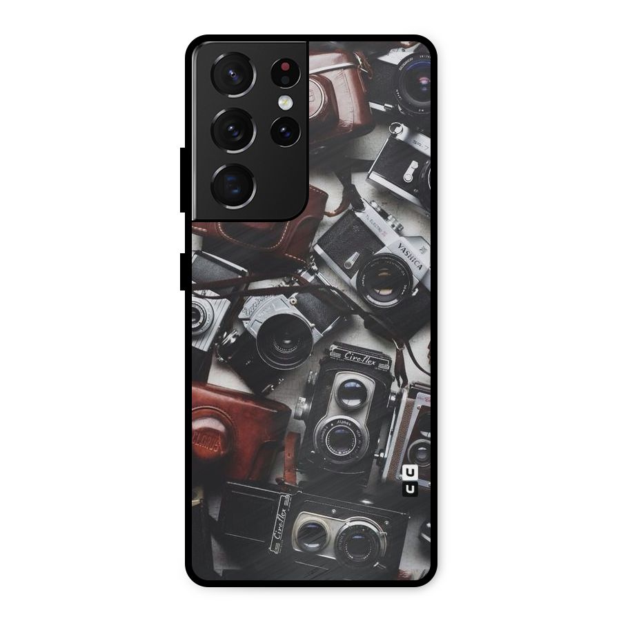 Vintage Beauty Shutter Metal Back Case for Galaxy S21 Ultra 5G