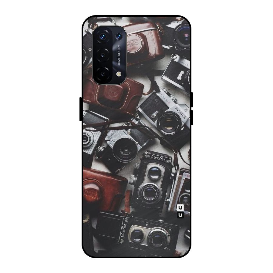 Vintage Beauty Shutter Metal Back Case for Oppo A74 5G