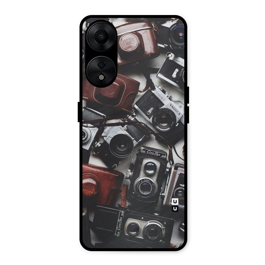 Vintage Beauty Shutter Metal Back Case for Oppo A78 5G