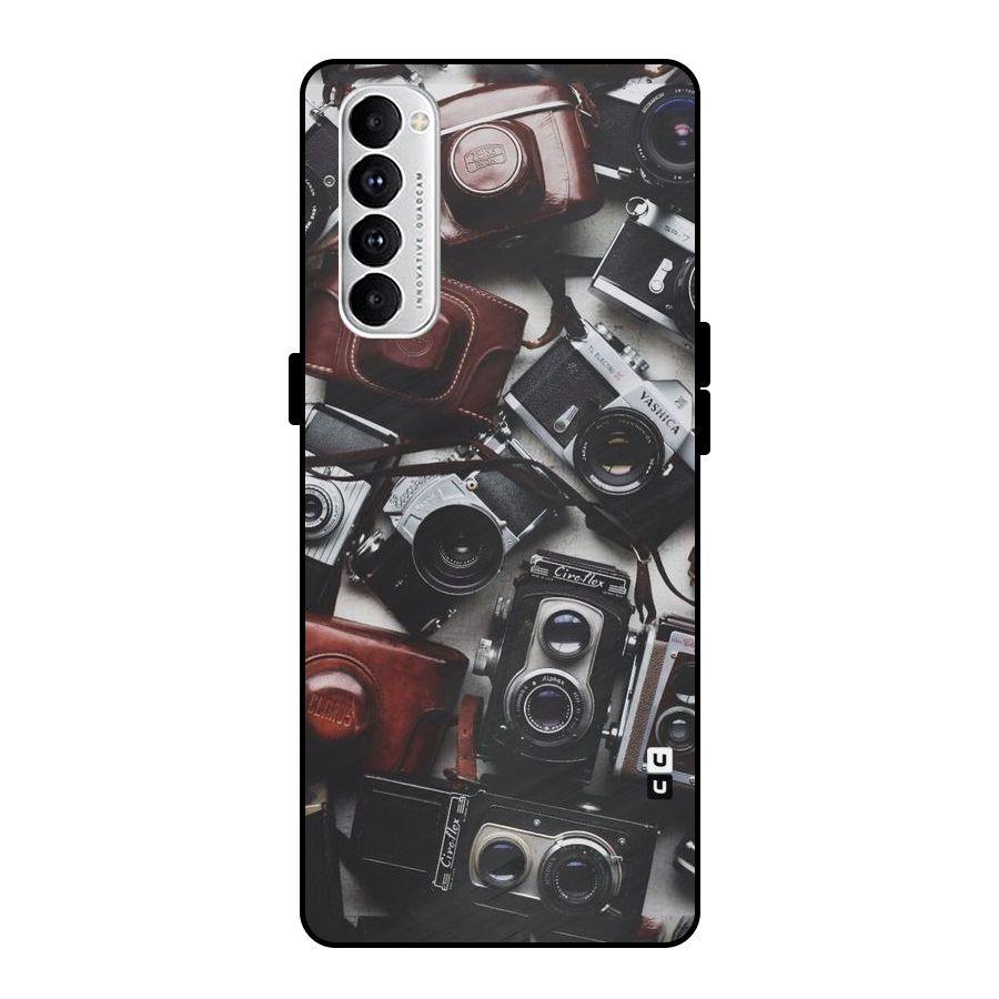 Vintage Beauty Shutter Metal Back Case for Oppo Reno4 Pro