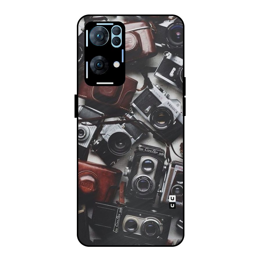 Vintage Beauty Shutter Metal Back Case for Oppo Reno7 Pro 5G
