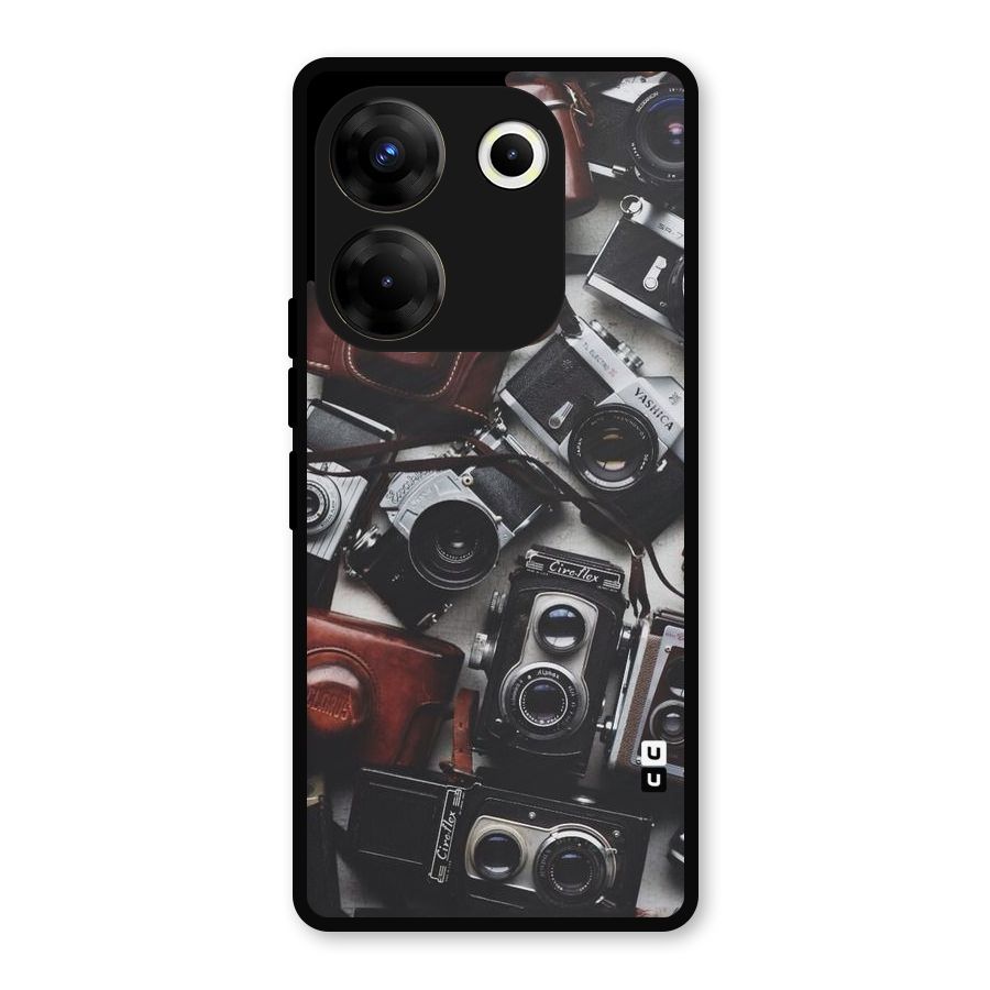 Vintage Beauty Shutter Metal Back Case for Tecno Camon 20 Pro