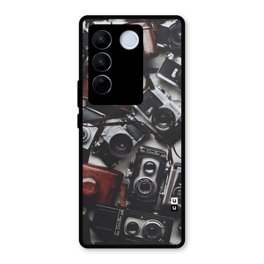 Vintage Beauty Shutter Metal Back Case for Vivo V27 Pro