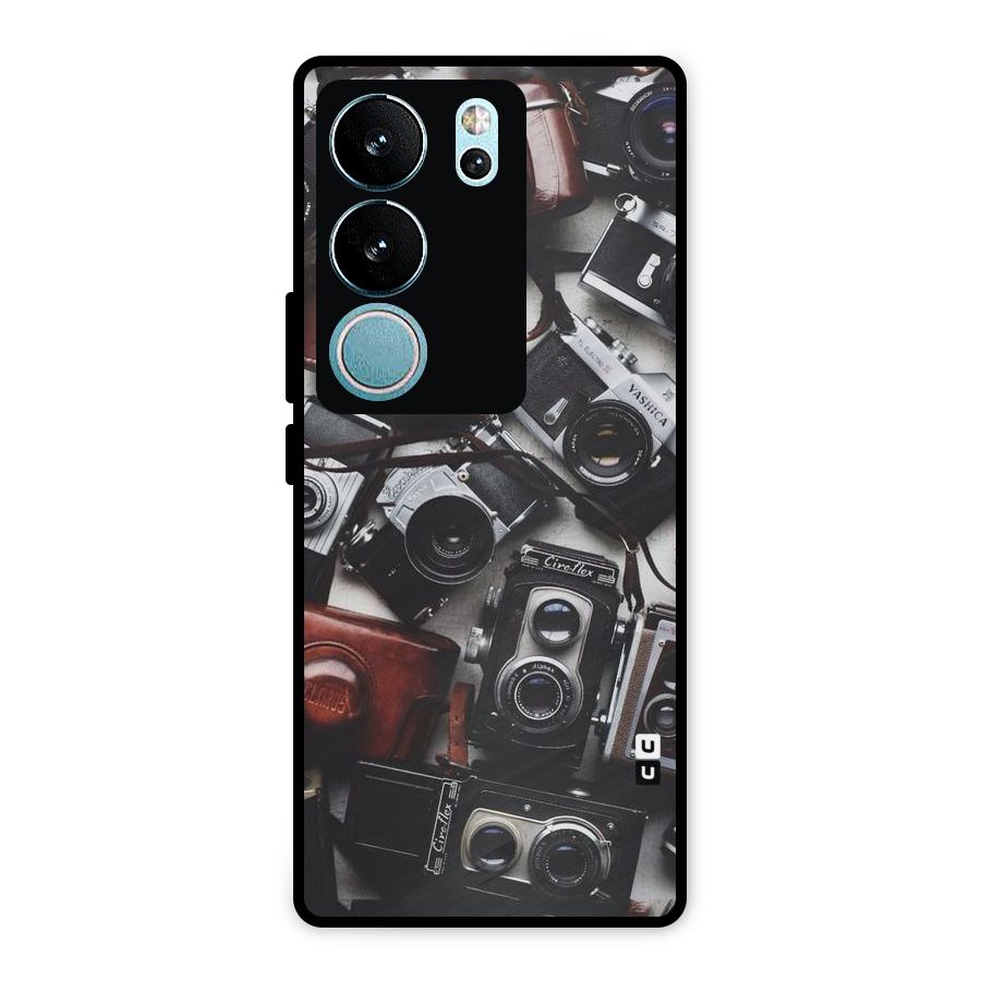 Vintage Beauty Shutter Metal Back Case for Vivo V29 Pro
