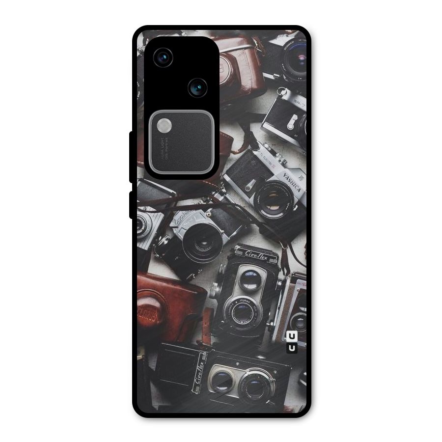 Vintage Beauty Shutter Metal Back Case for Vivo V30 Pro