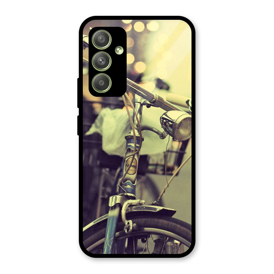 Vintage Bicycle Glass Back Case for Galaxy A54
