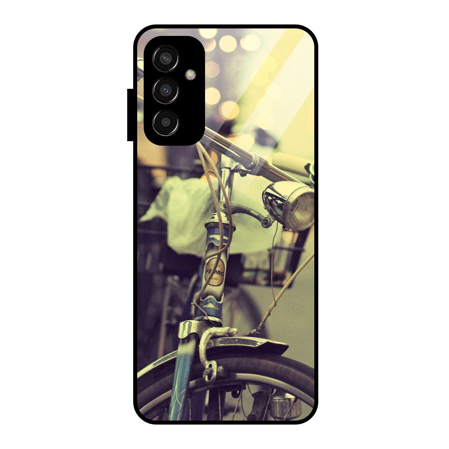 Vintage Bicycle Glass Back Case for Galaxy F13