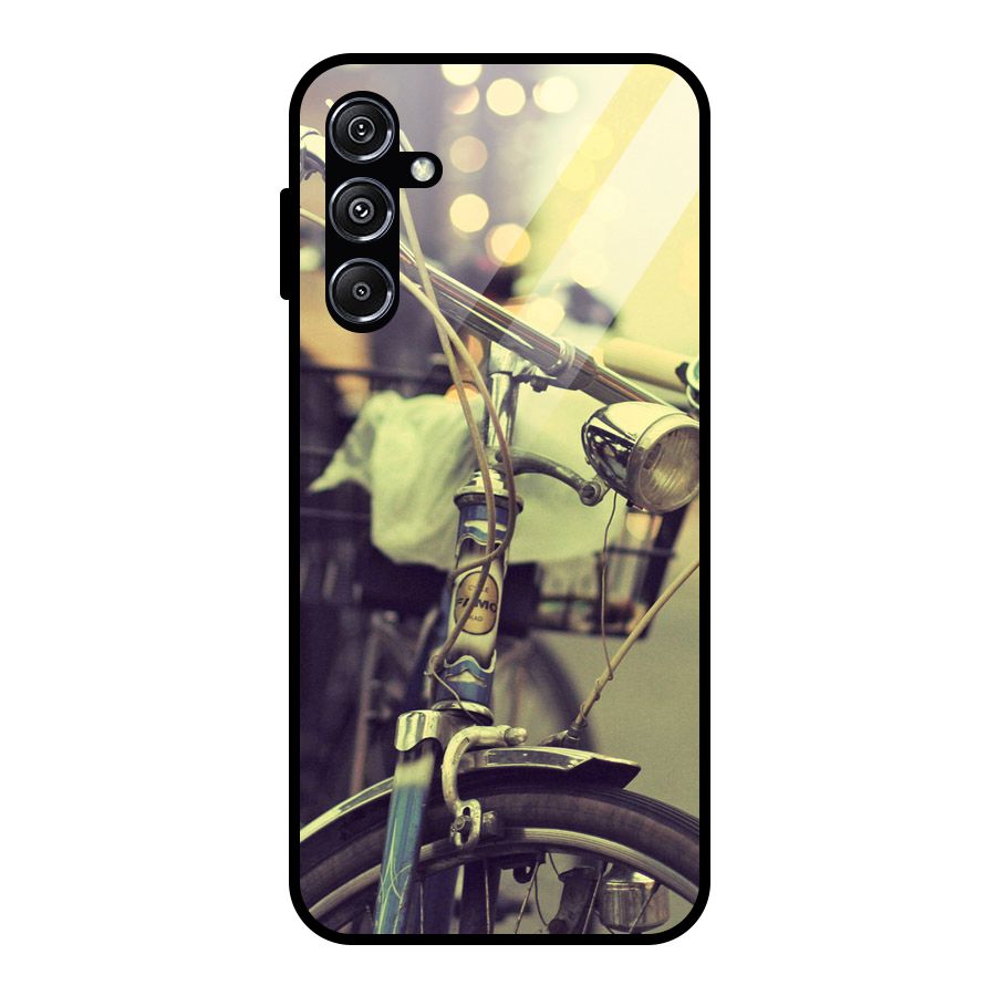Vintage Bicycle Glass Back Case for Galaxy M34 5G