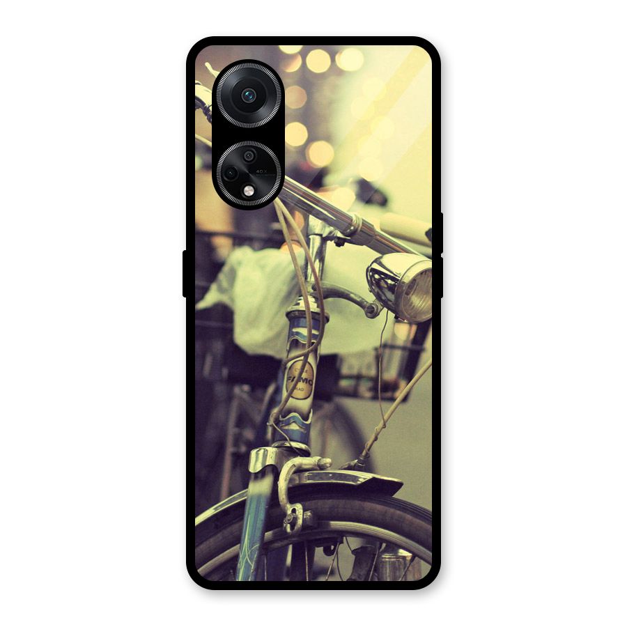 Vintage Bicycle Glass Back Case for Oppo F23