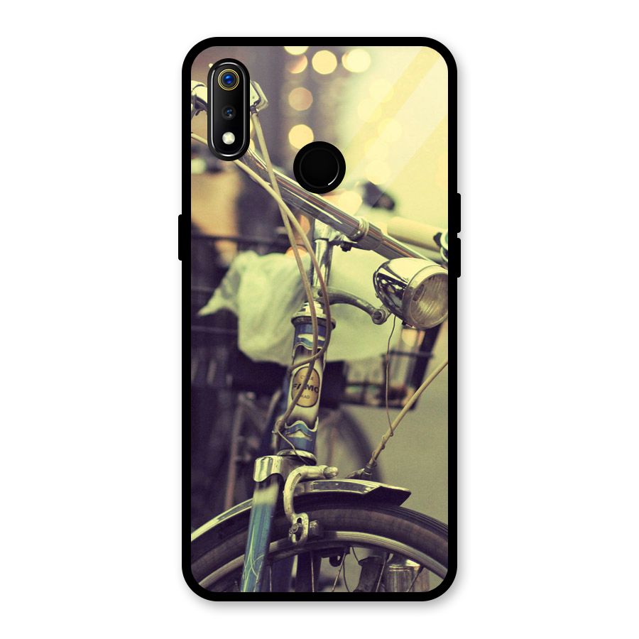 Vintage Bicycle Glass Back Case for Realme 3i