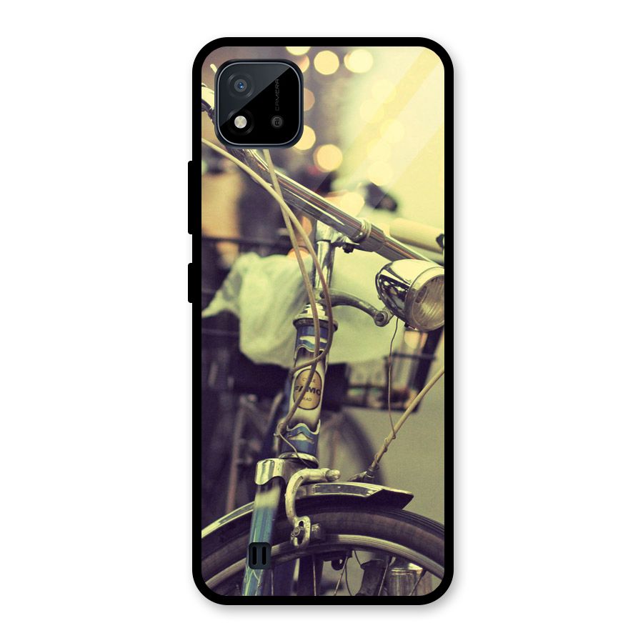 Vintage Bicycle Glass Back Case for Realme C11 2021