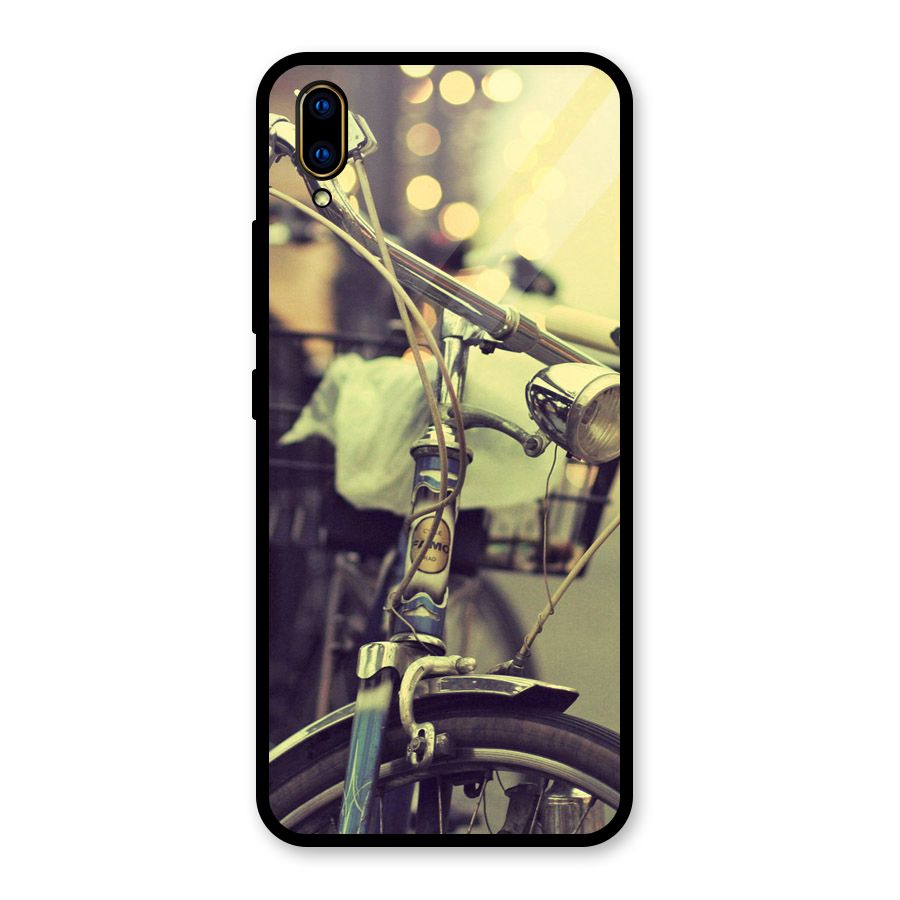 Vintage Bicycle Glass Back Case for Vivo V11 Pro