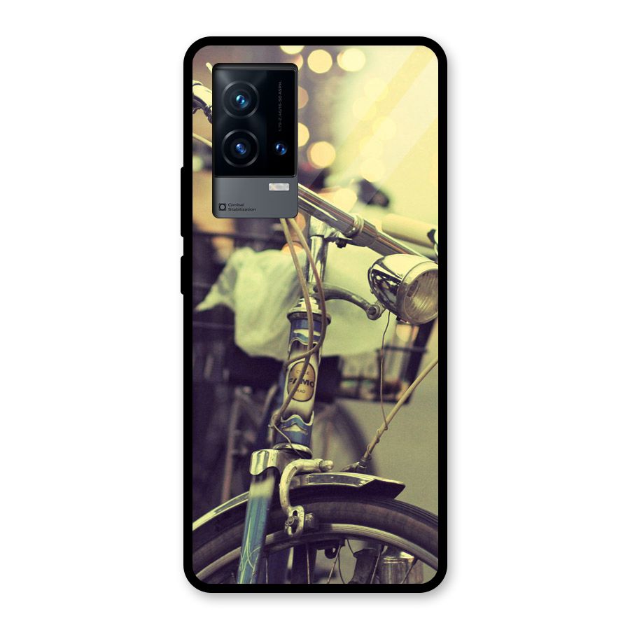 Vintage Bicycle Glass Back Case for iQOO 9 5G