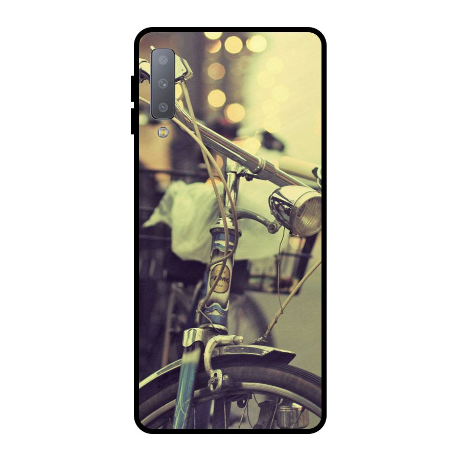 Vintage Bicycle Metal Back Case for Galaxy A7 (2018)